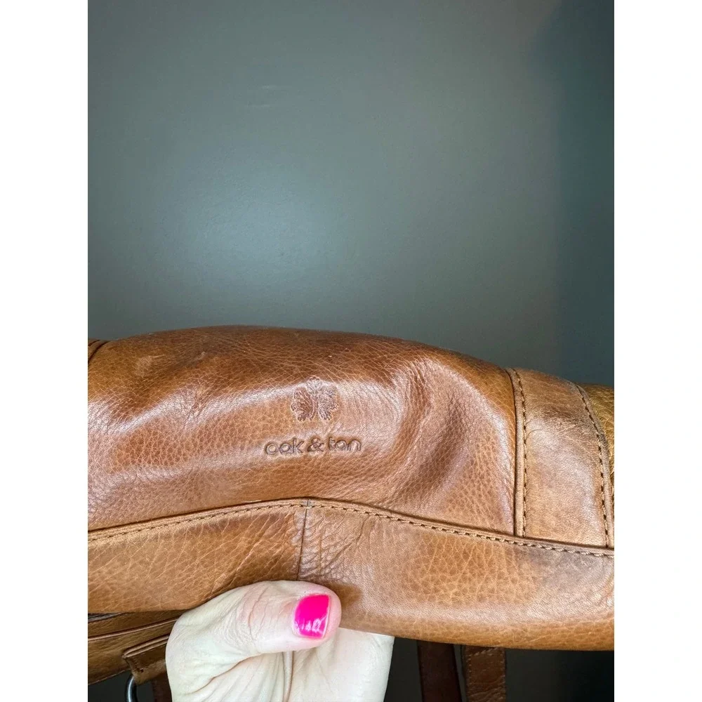 Oak & Tan Brown Leather Tote Shoulder Bag‎ Classic Everyday Purse